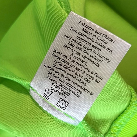 Pam & Gela Jacket; Solid Track Jacket in Lime w/ Black & White Stripes Sz M GUC - Picture 12 of 12